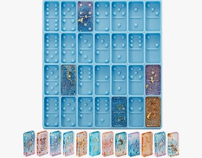Endoto Chess Set with Checkers Board Silicone Resin Mold, 16