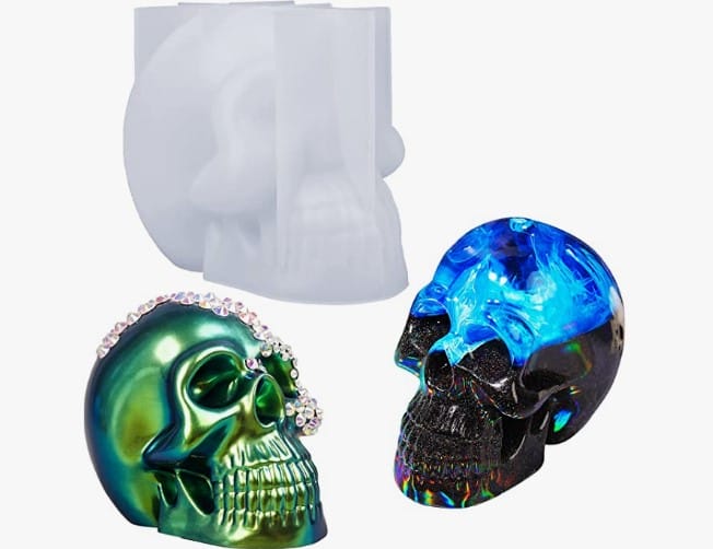 LET'S RESIN Silicone Skull Molds, 3D Large Skull Shape Molds for Epoxy Resin, Skeleton Skull Decor Epoxy Resin Mold for Candle Making, Home Decor, Outdoor, Resin Casting Art Crafts