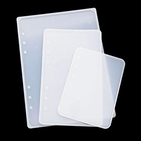 Markeny 3 Pieces Notebook Cover Resin Casting Molds for A5 A6 A7 for Notebook Epoxy Resin DIY